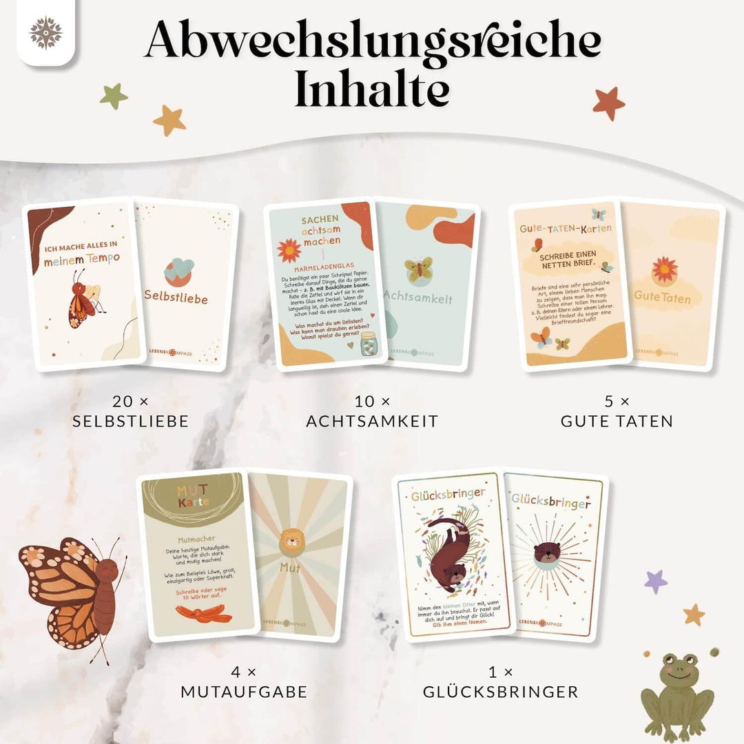 Lebenskompass Achtsamkeitskarten für Kinder Affirmationskarten Kinder für positives Denken, Selbstli