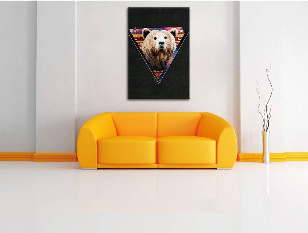 Dark Hip-Bear black Leinwandbild Bild auf Leinwand, XXL riesige Bilder fertig gerahmt mit Keilrahmen