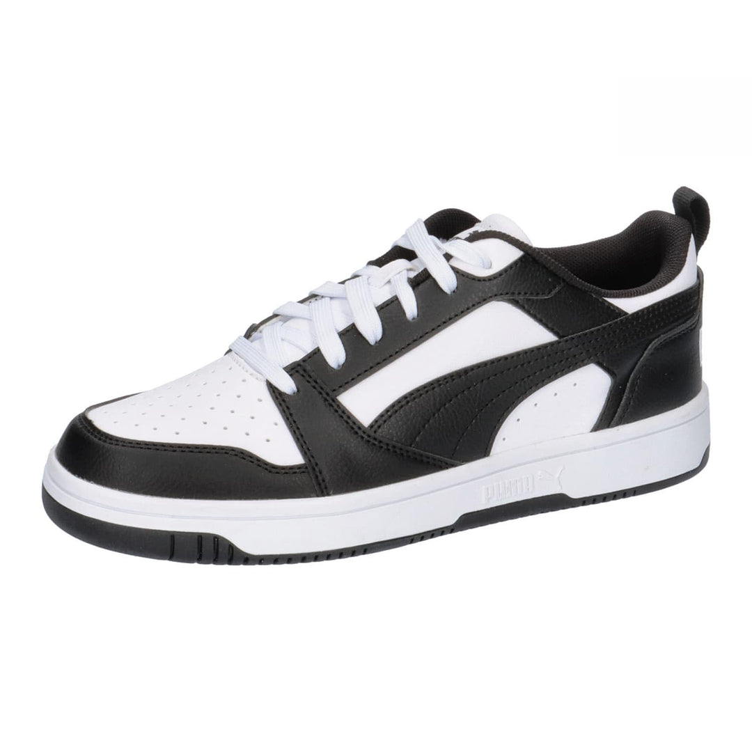 PUMA Unisex Kinder Rebound V6 Lo Jr Sneaker 35.5 EU Puma White Puma Black, 35.5 EU Puma White Puma B