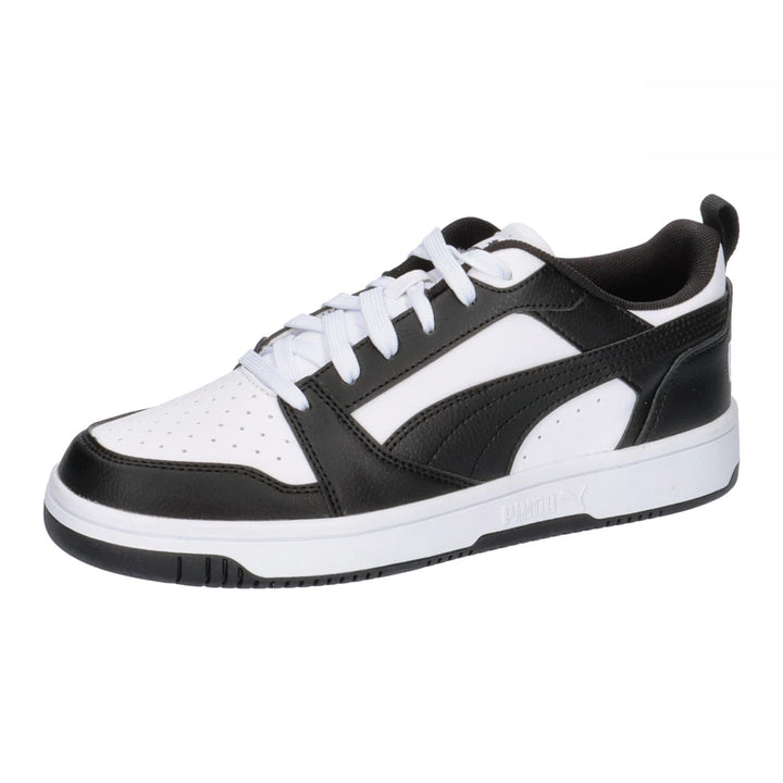 PUMA Unisex Kinder Rebound V6 Lo Jr Sneaker 35.5 EU Puma White Puma Black, 35.5 EU Puma White Puma B