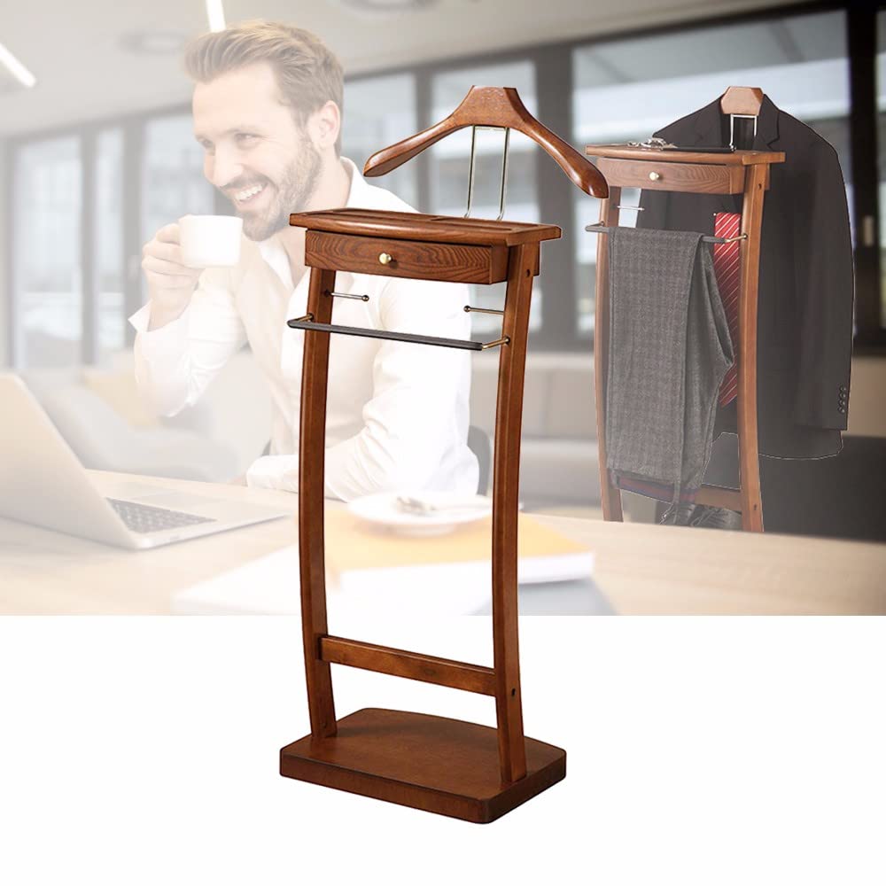 WPPTNSFY Kleiderständer Stummer Diener Moderner und Multifunktionaler Herrendiener mit Schublade Lei