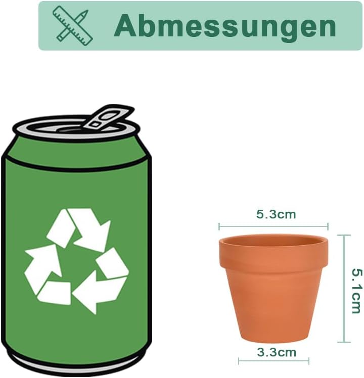 vensovo 48 Stück winzige Terrakotta-Töpfe – 5,1 cm kleine Mini-Ton-Töpfe mit Entwässerungslöchern, B