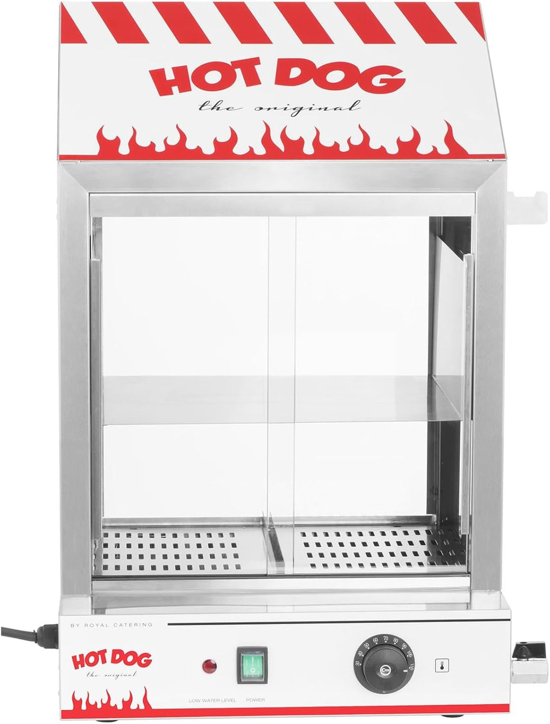 Royal Catering Hot Dog Steamer RCHW 2000 Würstchenwärmer für bis 200 Würstchen 50 Brötchen Warmhalte