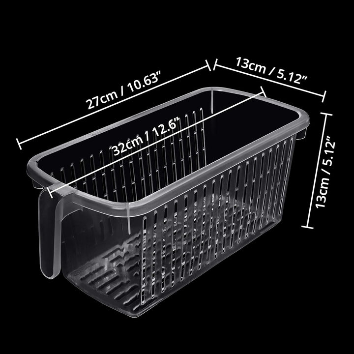 Kurtzy Kühlschrank Organizer & Küchenschrank Aufbewahrungsbox mit Handgriff (4 STK) - 32 cm Länge -
