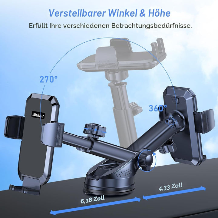 Blukar Handyhalterung Auto [Stabilere Version] Handyhalter fürs Auto Armaturenbrett & Windschutzsche