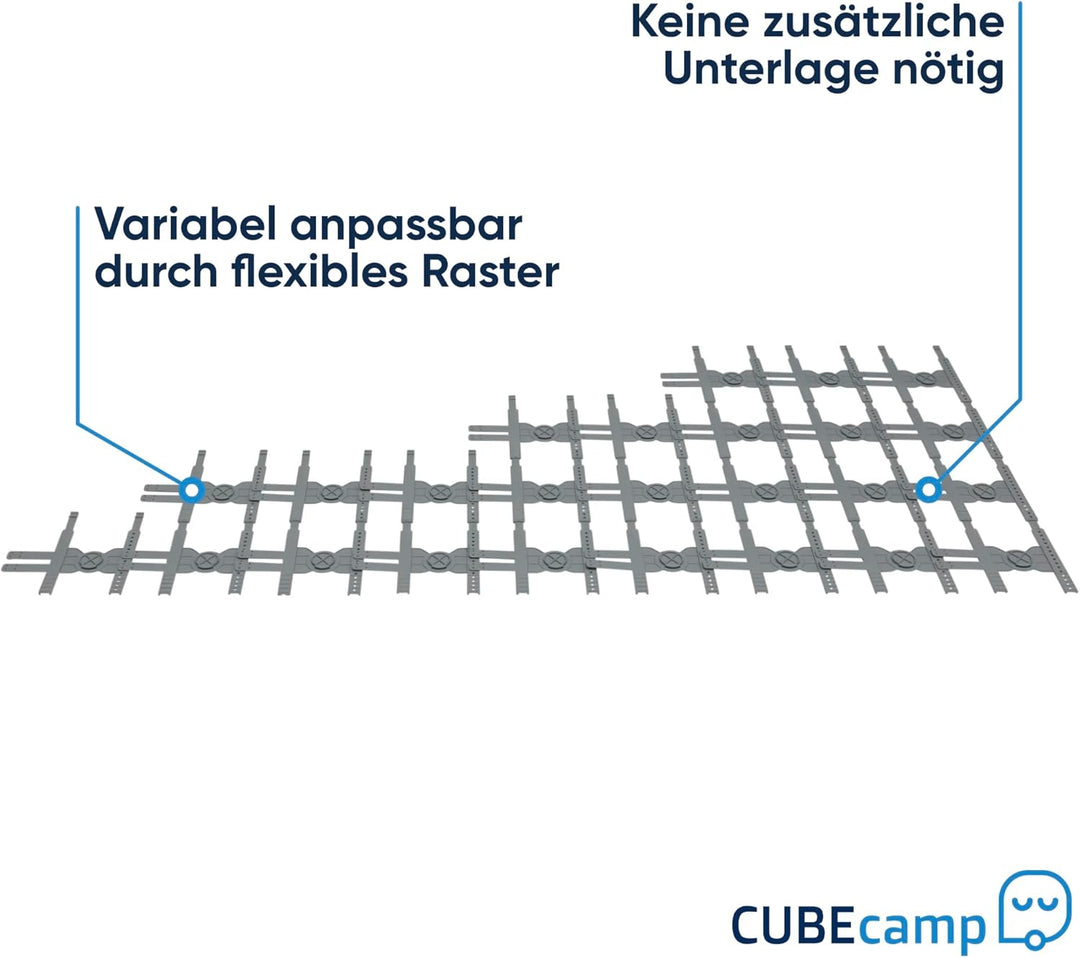 CubeSleep Bettsystem CUBEcamp Erweiterungsset 20 x 200cm | Schlafsystem für unterwegs | Lattenrost S