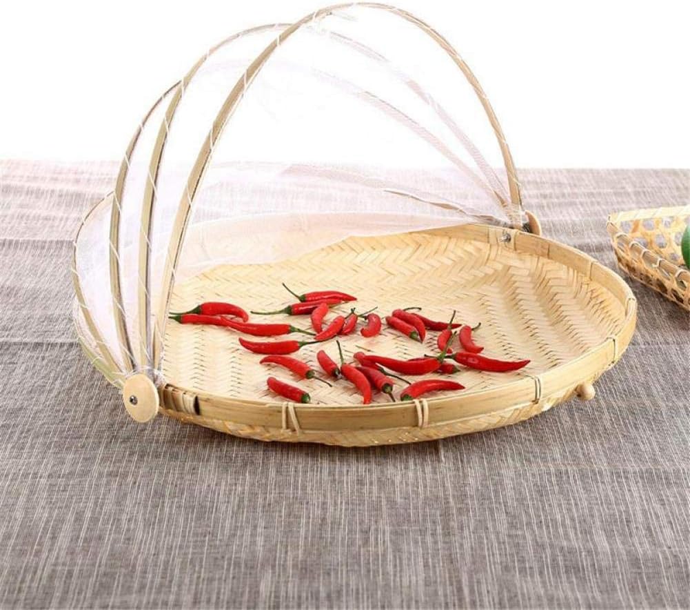 BYFRI Serving Essen Siebeinsatz, Handgewebte Picknick Lebensmittel Abdeckung Korb Aussen Bug- Beweis