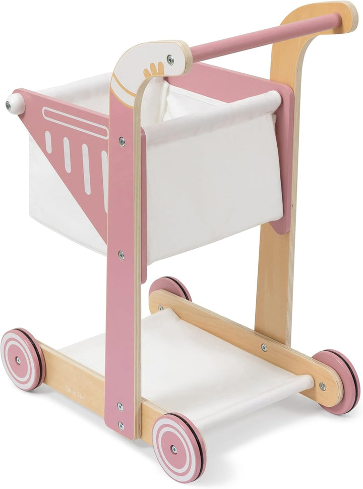Einkaufswagen SHOPPY aus Holz für Kinder (Altrosa), Altrosa