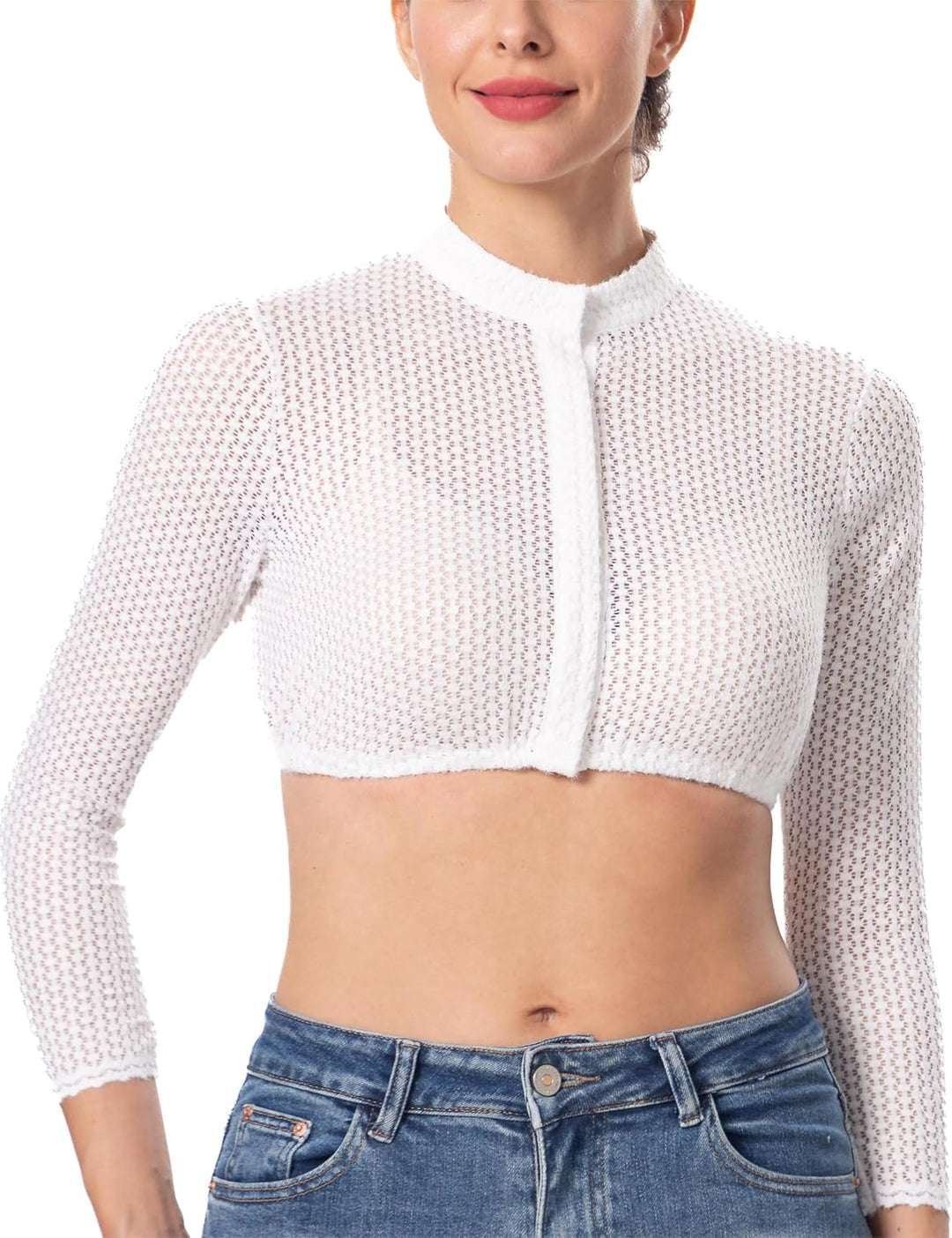 Dirndlwelle Dirndlbluse Damen Langarm 3/4 Arm Trachtenbluse Klassisch Dirndl Bluse Kurzarm für Oktob
