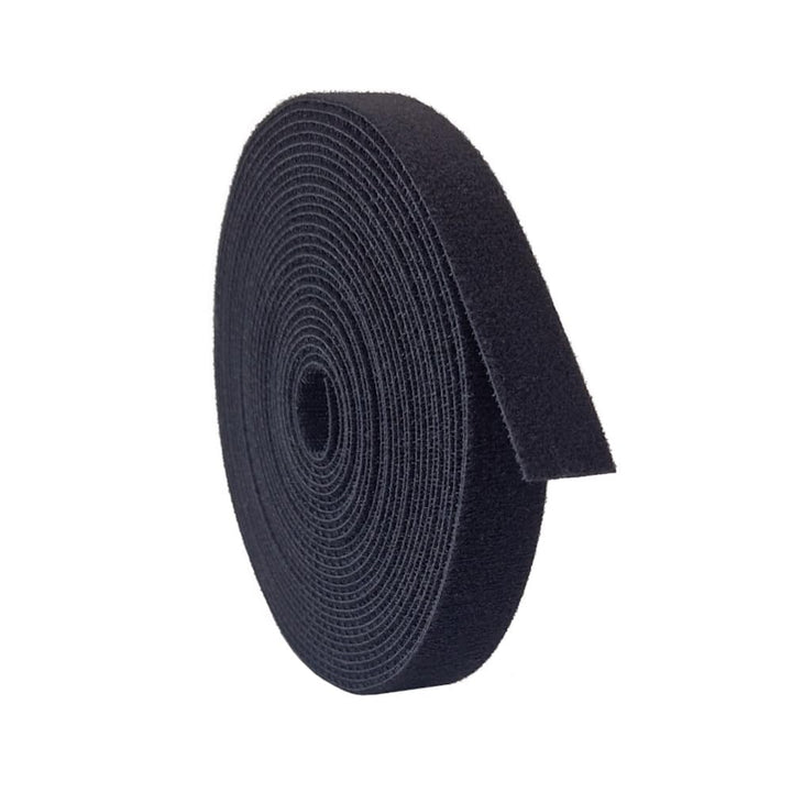 Kstar Beidseitiges Klettband 25mm x 12m in Schwarz – Klett Kabelbinder Rolle zum Bündeln &amp; Fixieren