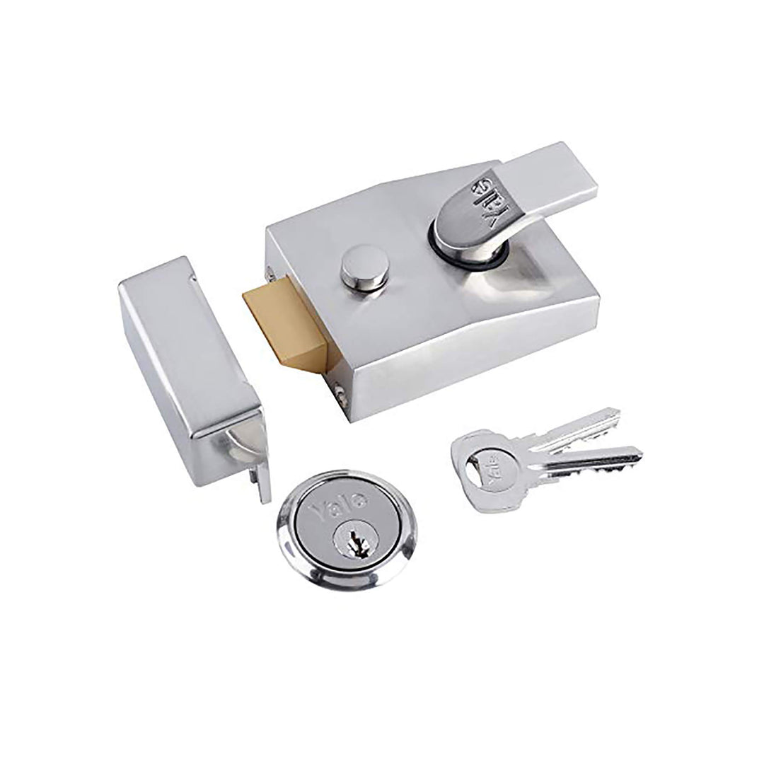 Yale P89 Nachtriegelschloss, Dornmass 60 mm, Chrom Chrome 60mm Backset Visi, Chrome 60mm Backset Vis