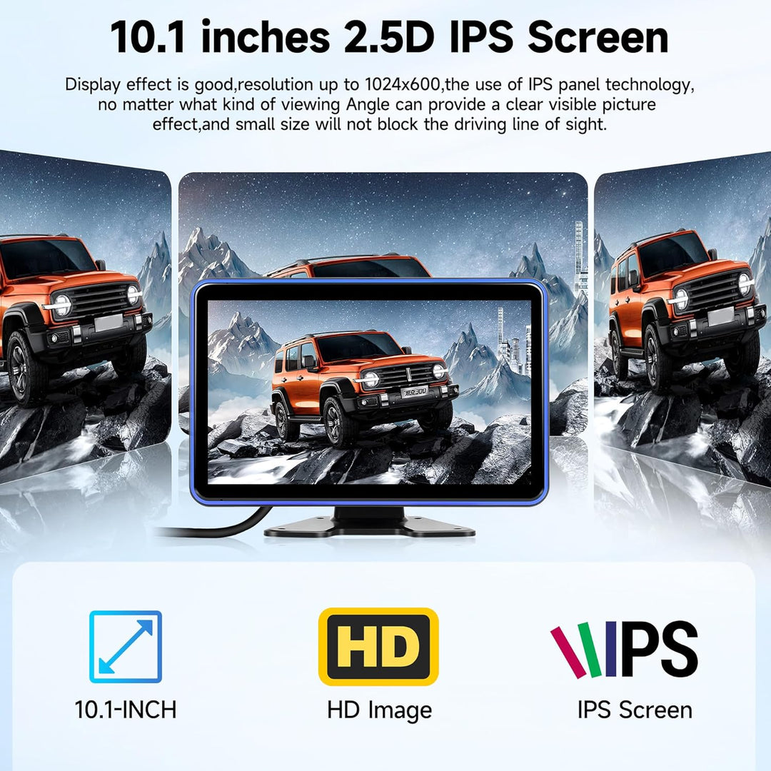 Digitale Wired Rückfahrkamera 5 Kamera kit mit 10.1 Zoll IPS Monitor mit 5M+15M Kabel, Rückfahrkamer