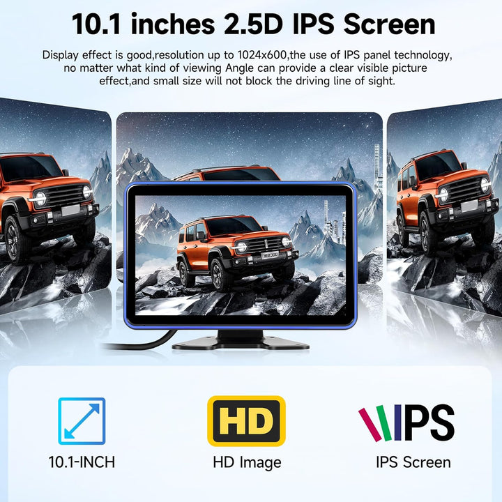 Digitale Wired Rückfahrkamera 5 Kamera kit mit 10.1 Zoll IPS Monitor mit 5M+15M Kabel, Rückfahrkamer