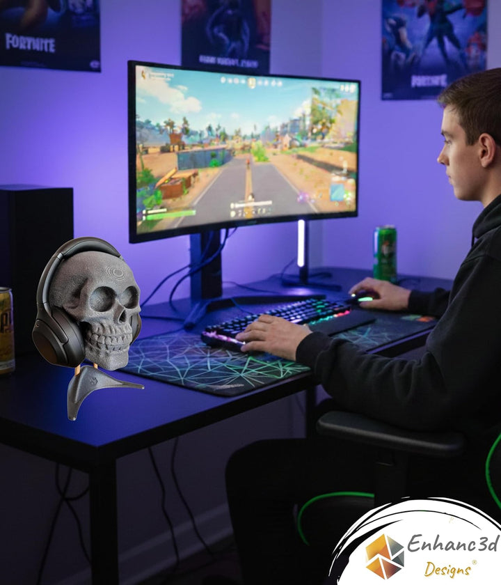 Headset Halterung – Totenkopf-Kopfhörer Ständer – Gaming Zubehör Zimmer Deko - Kopfhörer Halterung