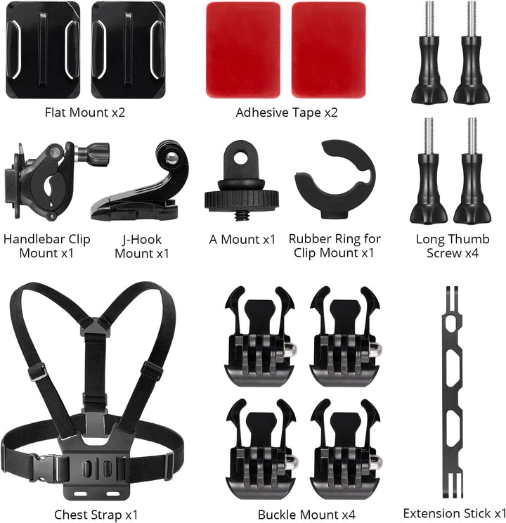 AKASO Action Cam Ski-Kit kompatibel mit EK7000/EK7000 Pro/Brave 4/Brave 4 pro/Brave 7 LE/Brave 7/Bra
