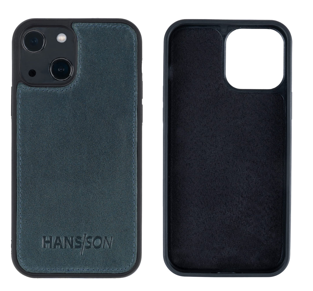 HANS/SON Hülle aus Echtleder | iPhone 13 Ledercase | Stossfest | Dünn | MagSafe | Schutzhülle iPhone