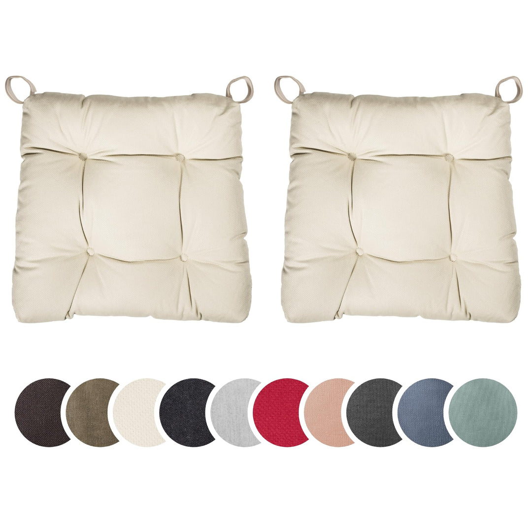 sleepling 2er Set Stuhlkissen 40 (vorne), 35 (hinten) x 38 x 7 cm, Sitzkissen für Stuhl & Bank mit K