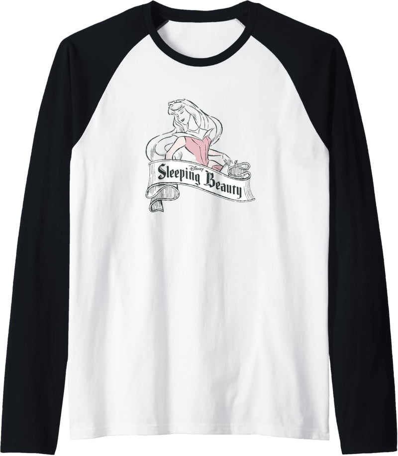 Disney Sleeping Beauty Aurora Sketch Portrait Logo Raglan