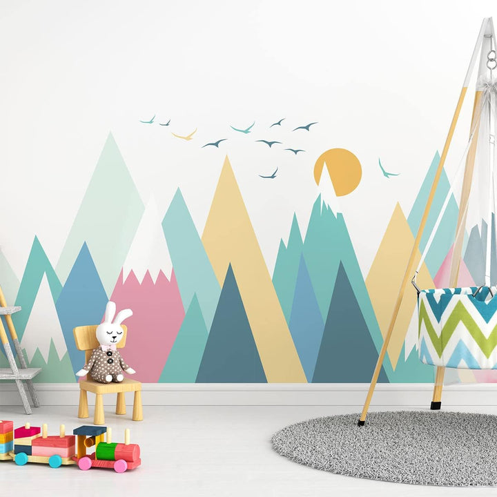 Wandsticker Kinder Deko Babyzimmer Wandsticker Kinder Wandsticker skandinavische Berge Colorika H40