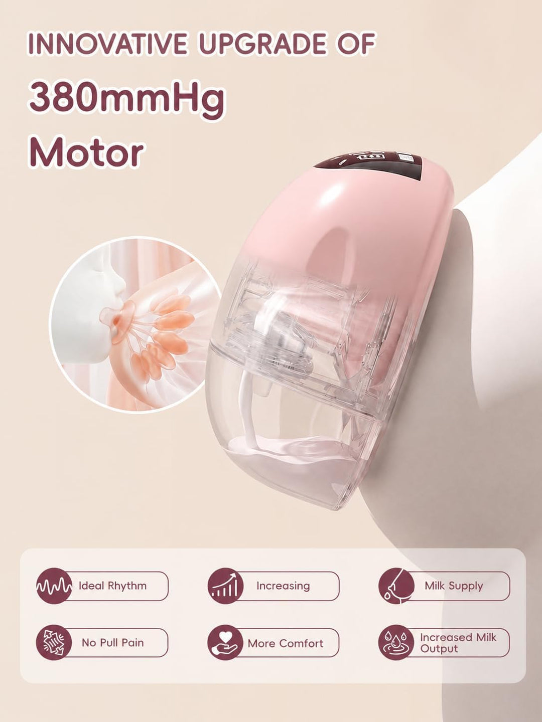 Lulia Milchpumpe Elektrische Doppel, Milchpumpe handsfree mit 4 Modi und 9 Stufen, Tragbare Elektris