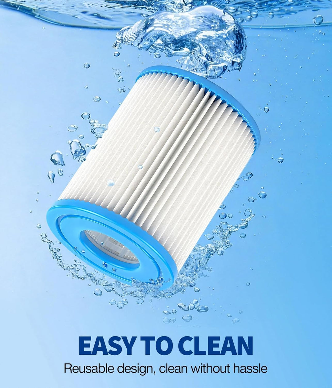 Filterkartusche Grösse I für Bestway-Schwimmbecken, Typ-I-Filterkartuschen, kompatibel mit 58093, 58