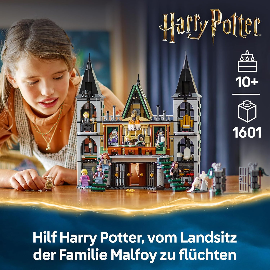 LEGO Harry Potter Landsitz der Familie Malfoy, Fantasy Spielzeug zum Sammeln und Ausstellen, Geschen
