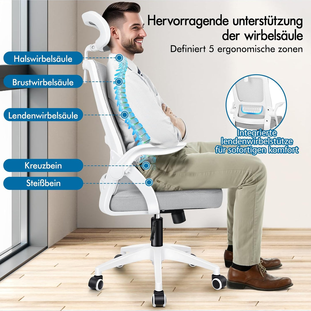 ALFORDSON Bürostuhl Chefsessel Netzstuhl ergonomisch Schreibtischstuhl Wippfunktion höhenverstellbar