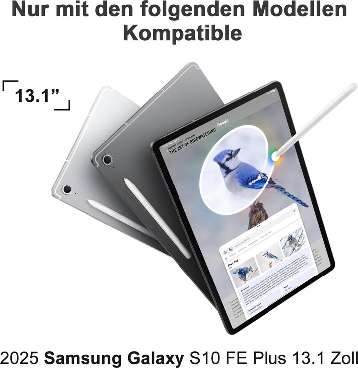IVEOPPE Hülle mit Tastatur für Samsung Galaxy Tab S10 FE+ 13.1 Zoll, Deutsches QWERTZ-Layout, Tastat