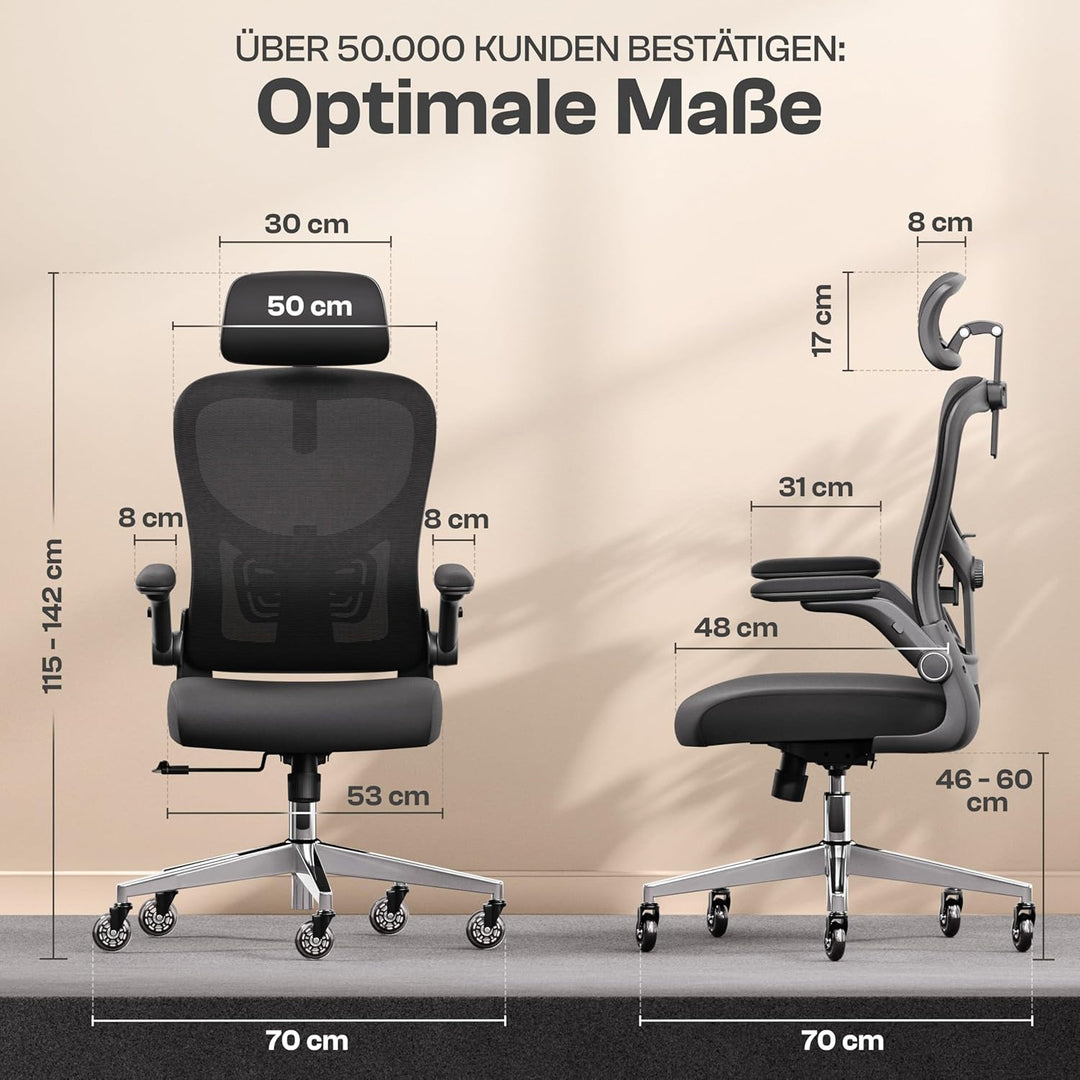 Gawain Bürostuhl Ergonomisch [VERGLEICHSSIEGER] Bürostuhl Testsieger | Schreibtischstuhl Ergonomisch