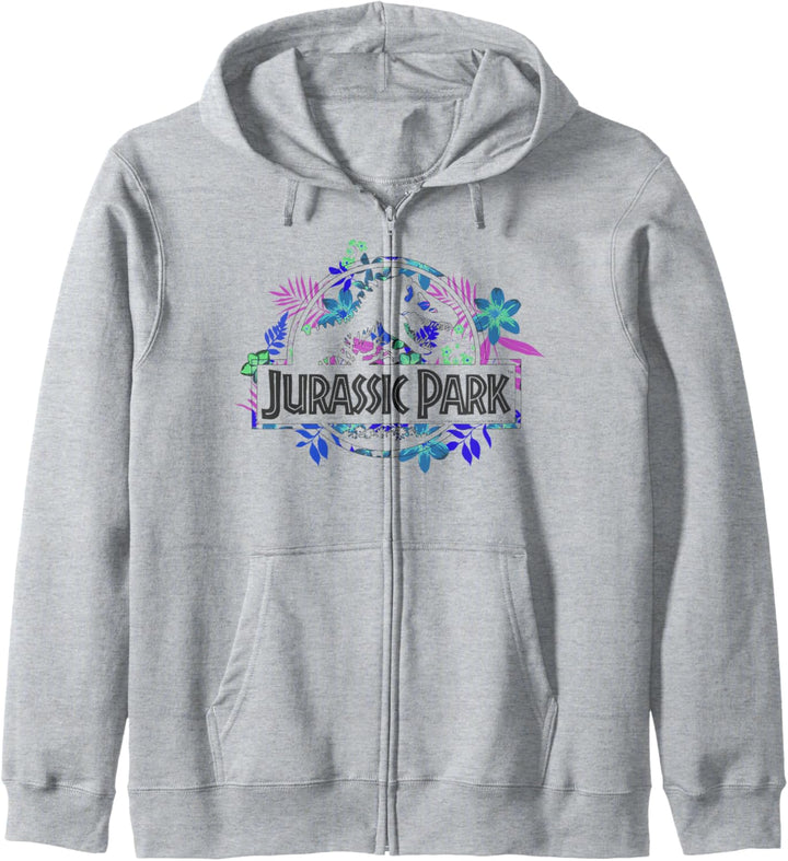 Jurassic Park Tropical Floral Logo Kapuzenjacke