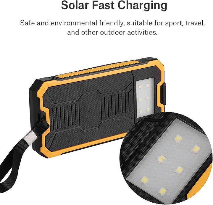 20000MAH Solar Power Bank Tragbares Ladegerät, Dual USB Solar Panel Ladegerät mit Schnellem Gebühren