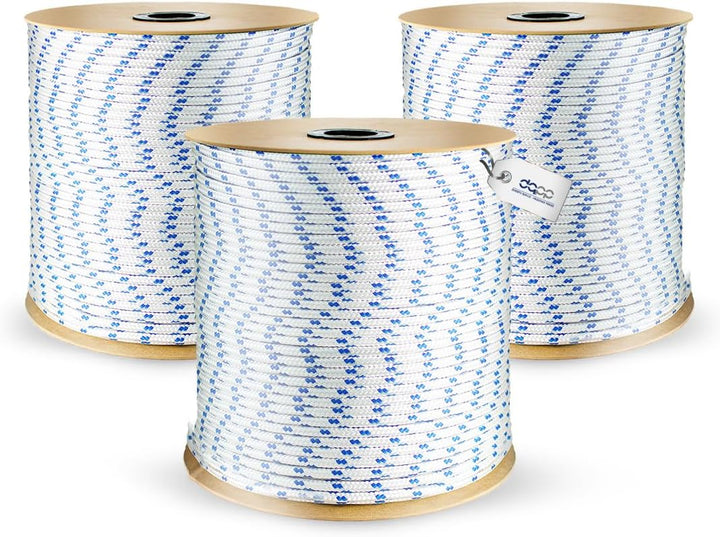 100m POLYPROPYLENSEIL 8mm WEIss Polypropylen Seil Tauwerk PP Flechtleine Textilseil geflochten 8mm 1
