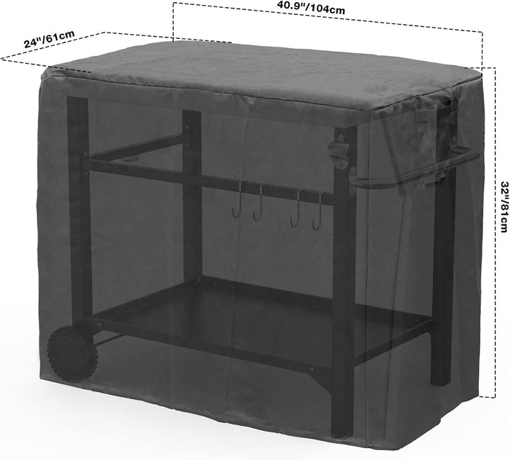 onlyfire Grillabdeckung, Grill Abdeckung, Grillabdeckung Wetterfest, 600D PVC, 104 × 61 × 81 cm, Abd