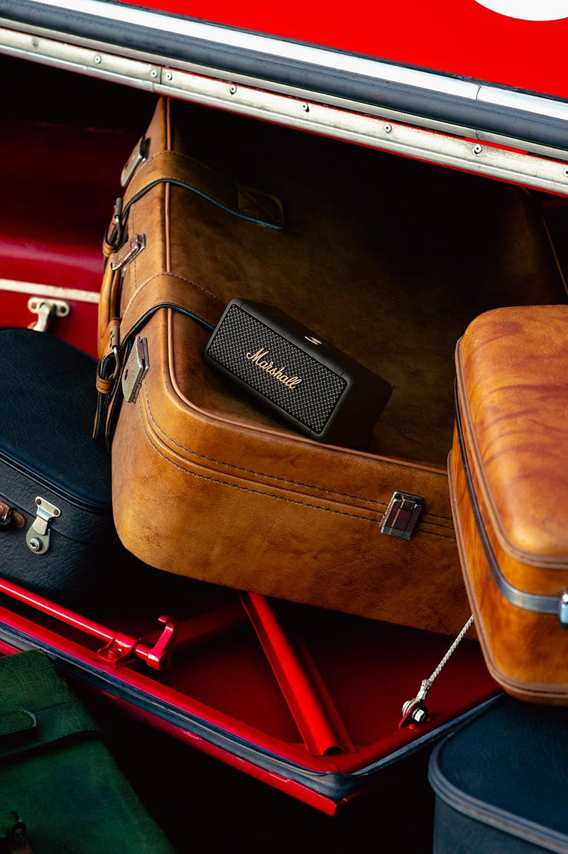 Marshall Emberton Bluetooth Tragbarer Lautsprecher, Kabelloser, Wasserabweisend - Schwarz und Messin