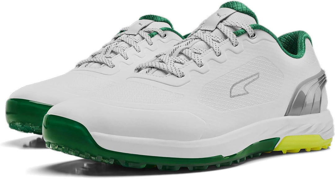 PUMA Herren Alphacat Nitro Golfschuh, 40.5 EU White Archive Green Yellow Burst