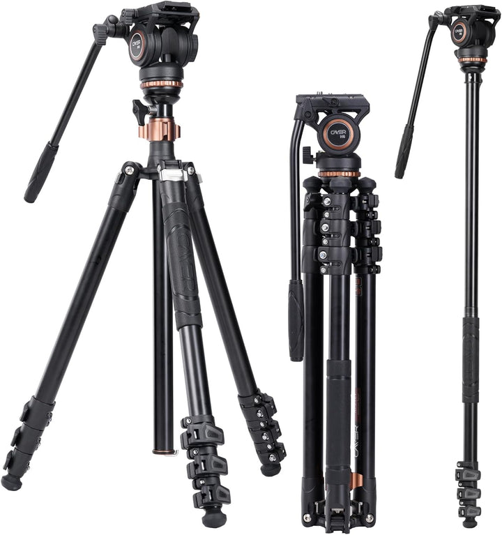 Professionelles Video-Stativ-Einbeinstativ-Kit, Cayer AF2451 67-Zoll-Aluminium-Teleskop-Flip-Lock-St