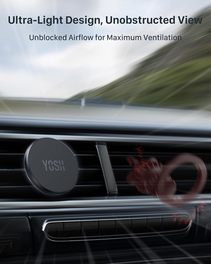 YOSH für MagSafe Autohalterung, Handyhalterung Auto mit N52 Magnet, Ultra-Stabiler Lüftung KFZ Handy