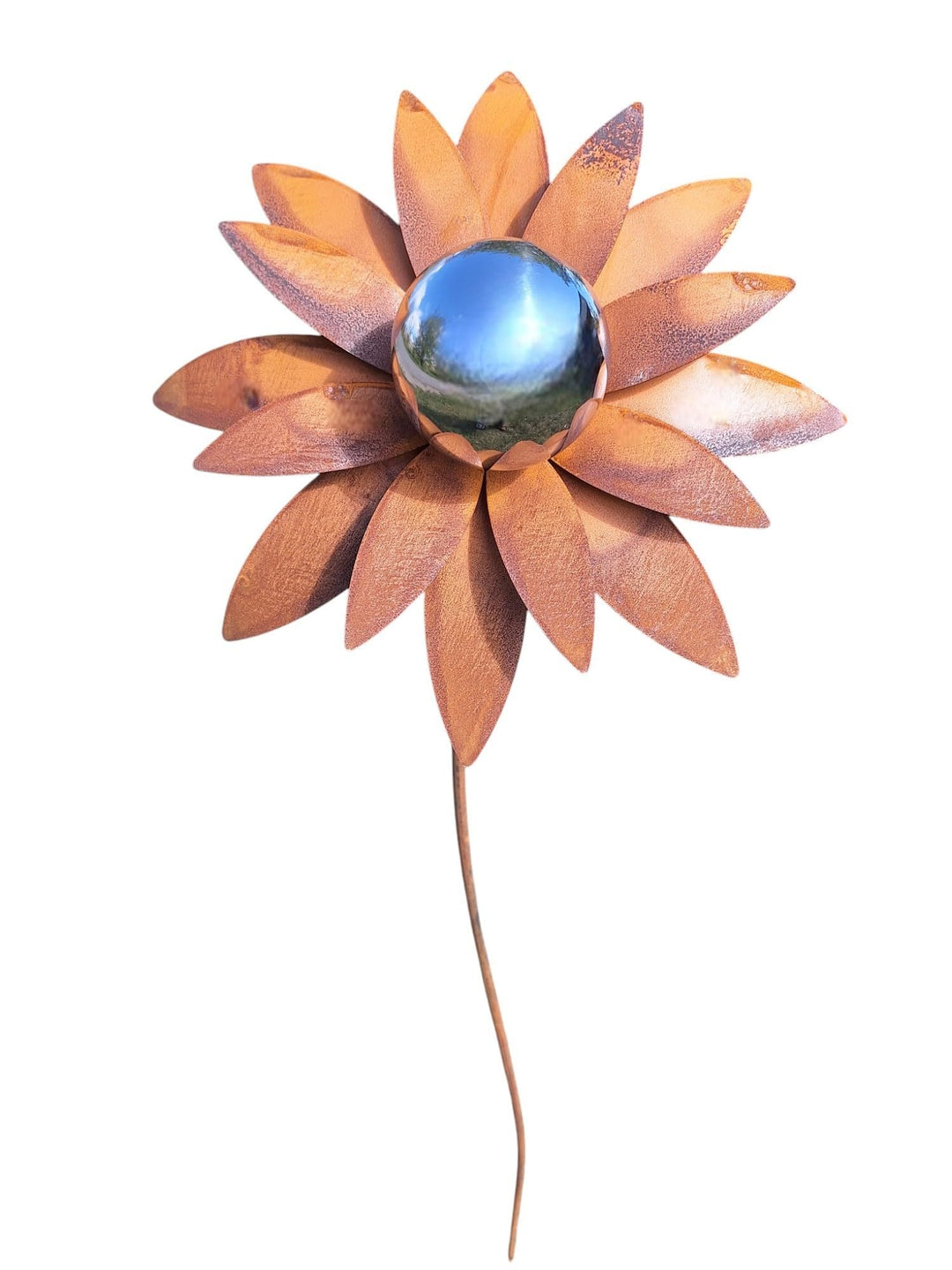 Bornhöft Gartenstecker Blume Metall Gartendeko Rost Edelrost rostiger Beetstecker 110cm Deko Rostfig