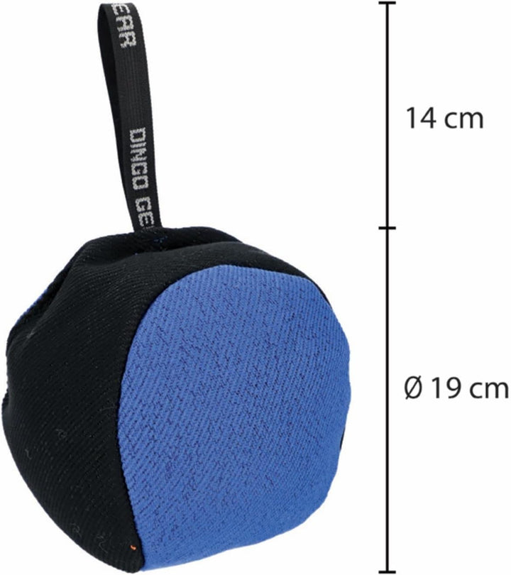 Dingo Gear Trainings-Spielzeug Bäll 19 cm Schwarz-Blau mit Griff French-Material Nylcott Training Sp