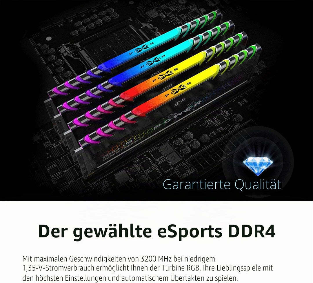 SP Silicon Power XPOWER RGB Turbine Gaming DDR4 3200 MHz (PC4 25600) 288-pin CL16 1,35 V UDIMM Deskt