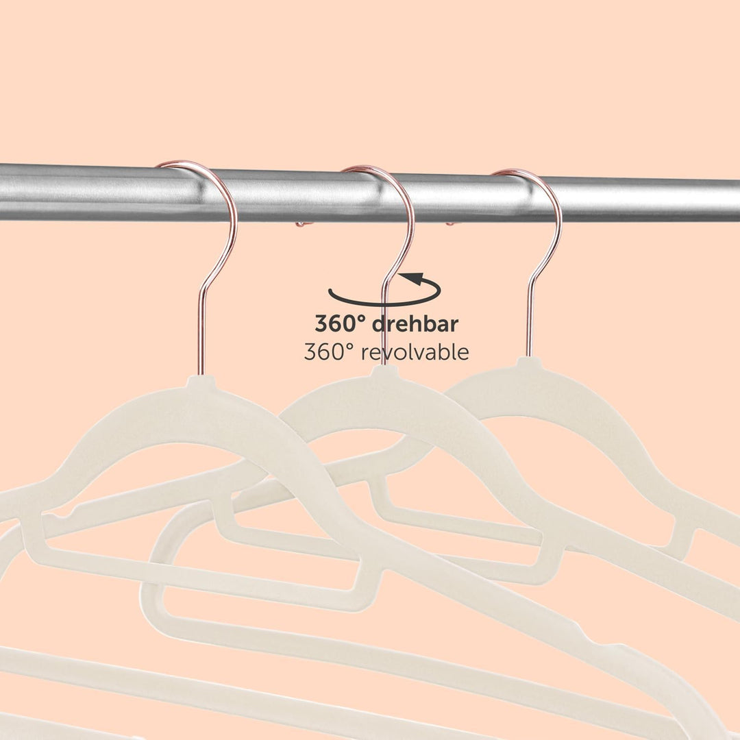 Blumtal Kleiderbügel 20 Stück - Kleiderbügel Samt 360° drehbar und belastbar - Kleiderbügel platzspa