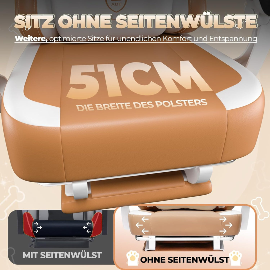 GTPLAYER Niedlicher Gaming Stuhl, Gaming Chair, ergonomischer Bürostuhl Gamer Stuhl mit Katzenohren,