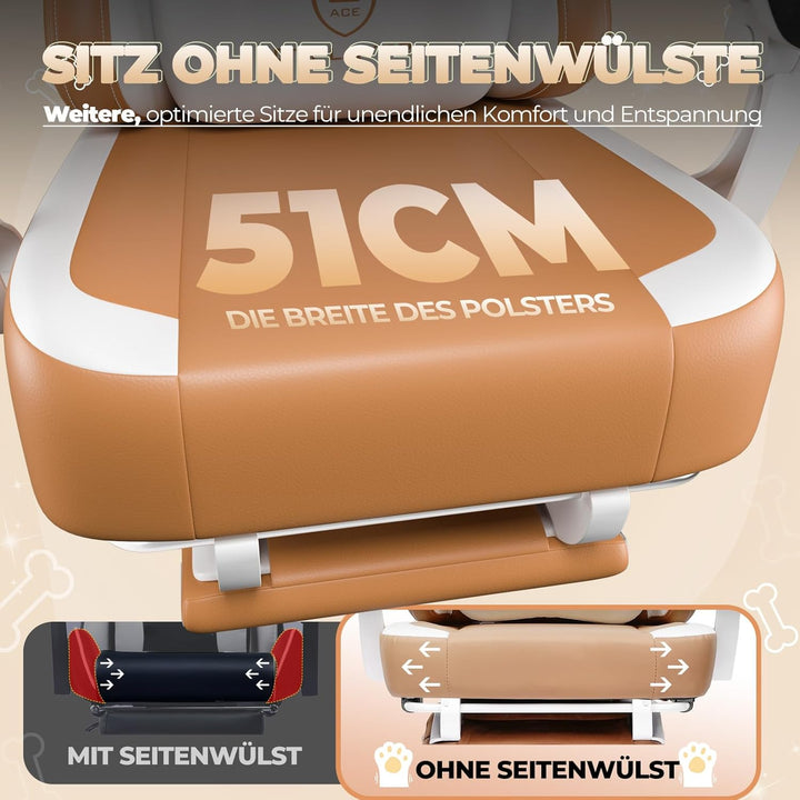 GTPLAYER Niedlicher Gaming Stuhl, Gaming Chair, ergonomischer Bürostuhl Gamer Stuhl mit Katzenohren,