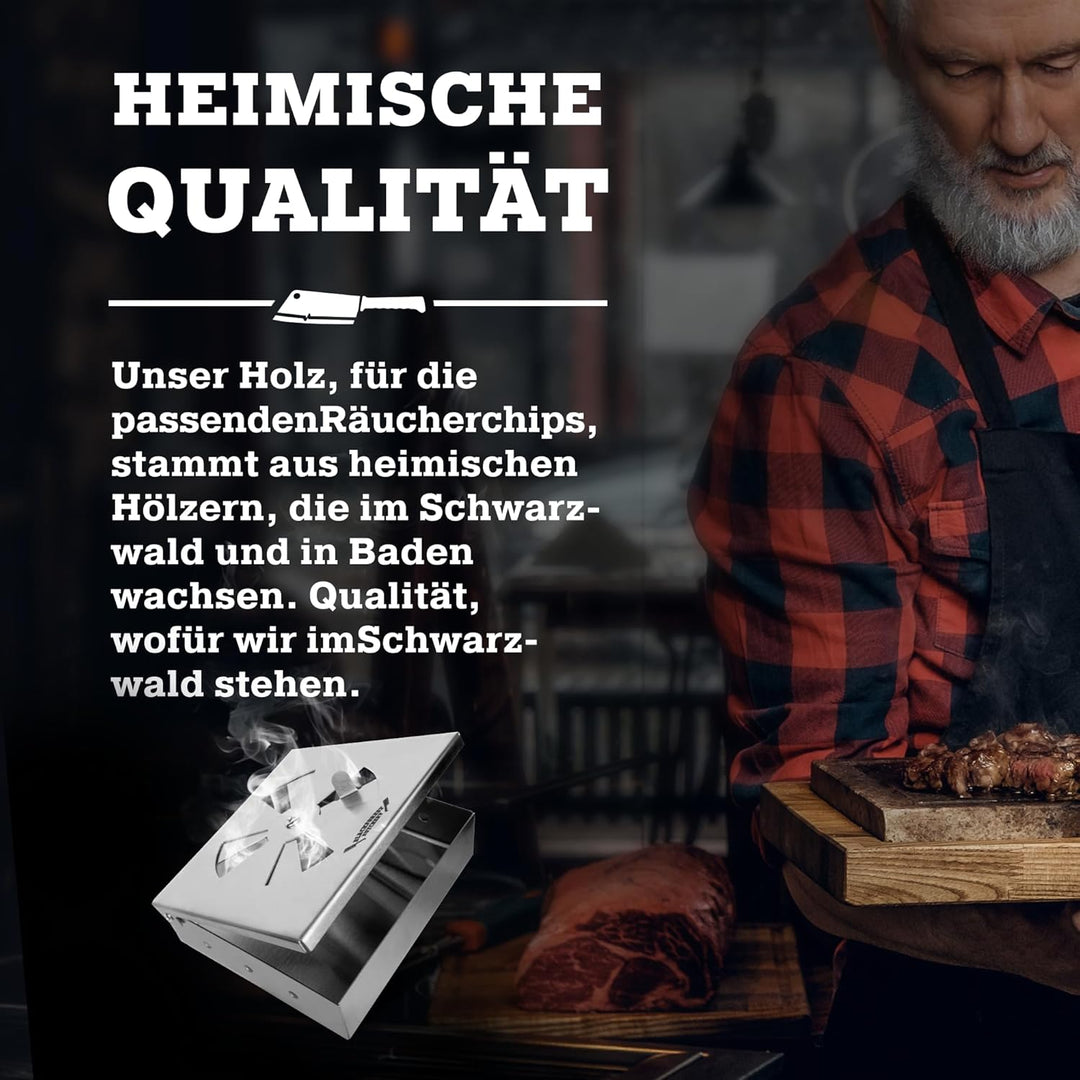 Blackforest Butchery - BBQ Räucherbox – Smokerbox aus Edelstahl – Smokergrill-Flair bei jedem Grillm