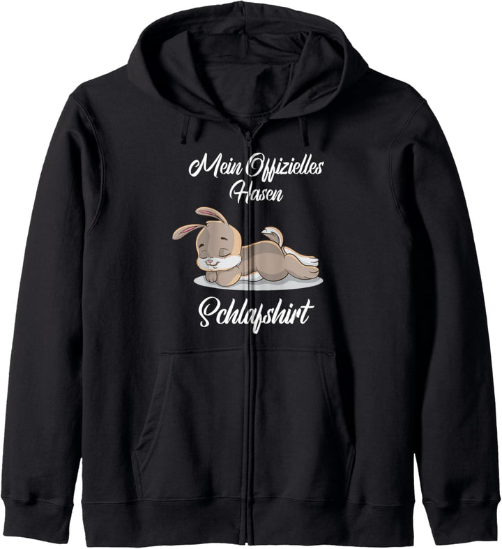 Pyjama Nachthemd Hasen Schlafen Morgenmuffel Schlafanzug Kapuzenjacke