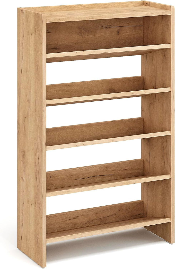 KOMTO Schuhregal Schmal - Schuhablage Flur mit 5 Ebenen Offener Schuhschrank Schuh Organizer Platzsp
