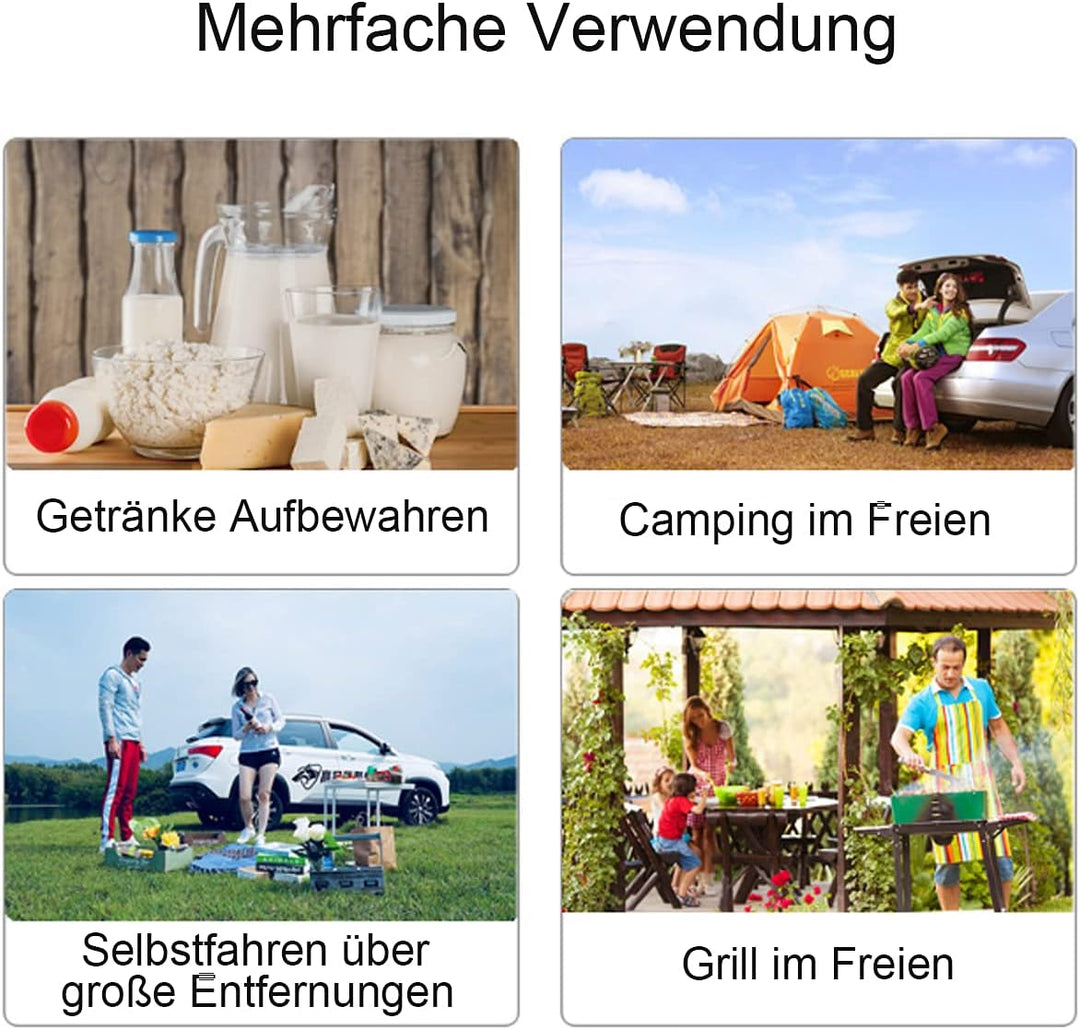43L Kühltasche Gross Picknicktasche Faltbar Lunchtasche Mittagessen Tasche Thermotasche Isoliertasch