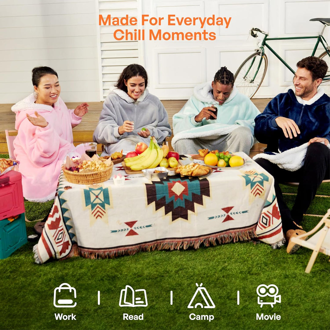 Giggling Getup tragbare Decken Hoodie für Erwachsene Kinder Damen Herren –Übergrösse Flanell Sherpa