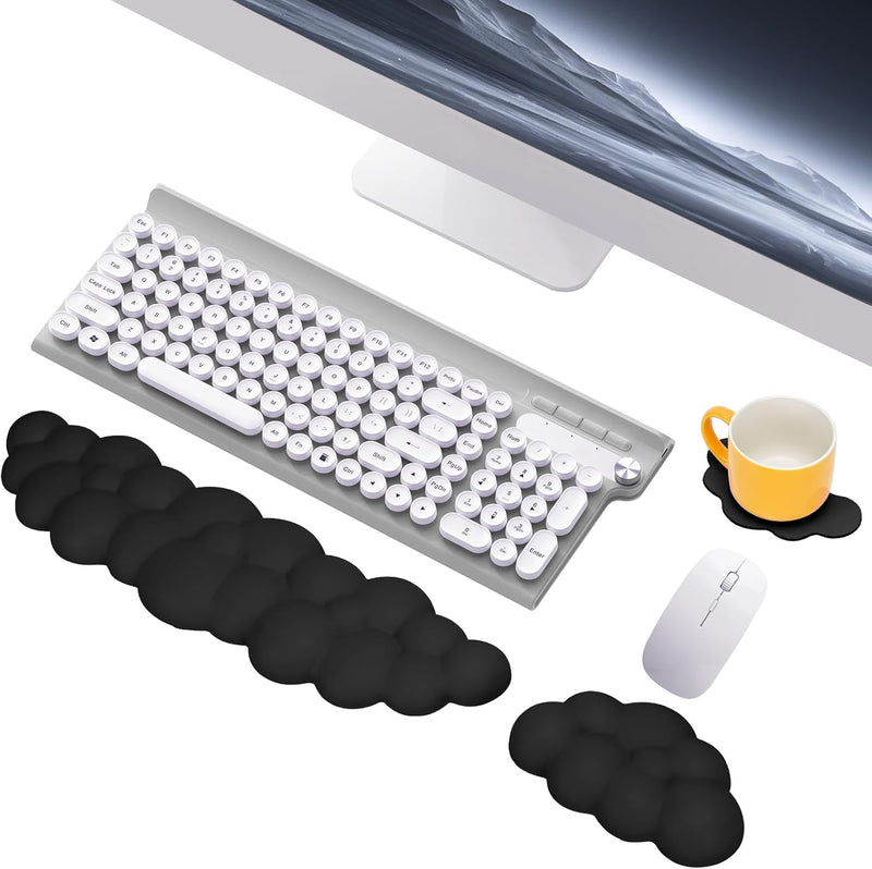 Mardiko Wolk Handballenauflage Tastatur Maus Set, Weiche Gedächtnisschaum Handauflage Tastatur Maus