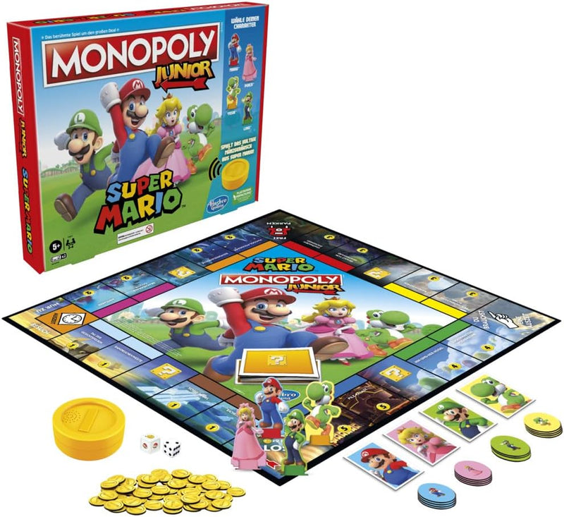 Hasbro Brettspiel Monopoly Junior Super Mario Edition für Kinder ab 5 Jahren Spielen Sie in The Mush